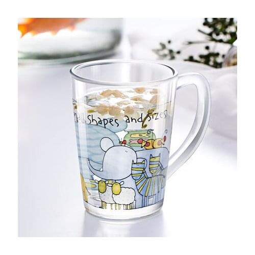 Large capacity glass mug with household handle lovely creative office milk hot coffee cup thickened cup water beverage utensils