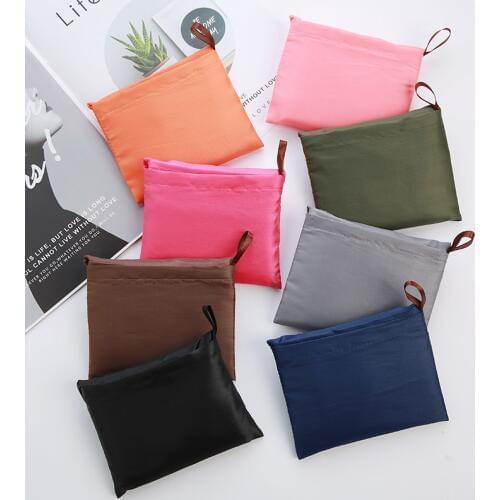 Thick leisure style nylon large handbag environmental friendly reusable polyester portable shoulder bag foldable shopping bag
