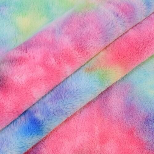 Ombre Rabbit Imitation Fur Fabric Short Plush Decoration Tilda Doll Toy Tissue Textile Counter Decorated Material