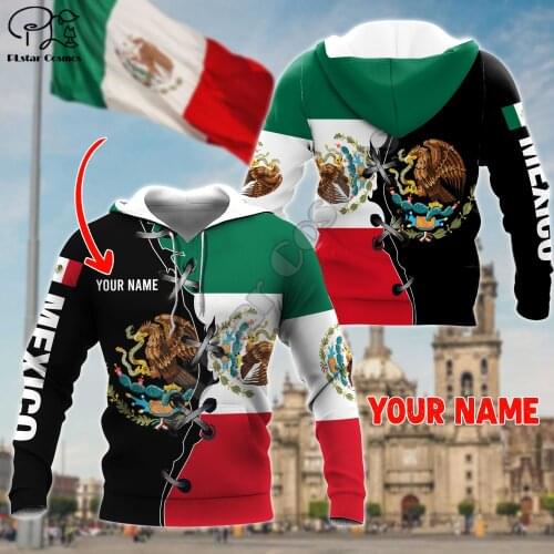 PLstar Cosmos National Emblem Mexico Flag 3D Printed Hoodies Sweatshirts Zip Hooded For Men And Women Casual Streetwear Style-18