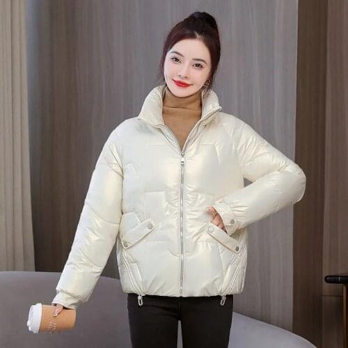Womens Coat Winter Jacket Parkas Short 2021 New Fashion Warm Down Cotton Jacket Parka Outwear Female Casual Basic Jacket