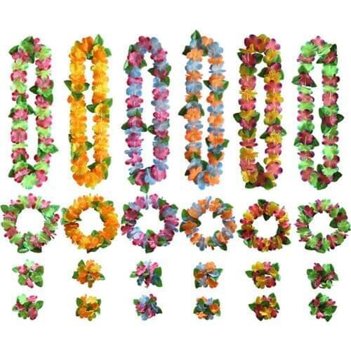 1 set Hawaiian Flower leis Garland Necklace DIY Decoration Fancy Dress Party