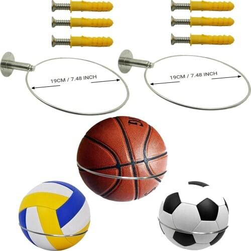 2X Basketball Sports Ball Wall Mount Rack Storage Holder for Football,volleyball