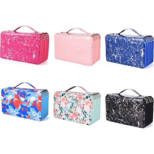 2021 Model 303/363 Hole Large Capacity Leather Pencil Case Multifunctional Portable Shockproof Art Stationery Storage Bag