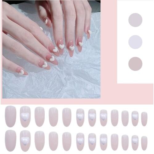 24pcs press on nails Diamond Wear Long Paragraph Fashion Manicure Patch False Nails Save Time Wearable Jelly Nail Patch TN