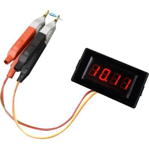 LED Digital Milliohm Meter Low Ohm Tester 4-wire Resistance Meter 20Ohm Resistor DC 2000 Milliohms Multimeter with Kelvin Probe