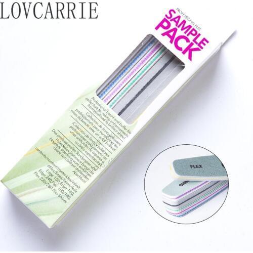 LOVCARRIE 6 PCS/Set Nail File 100/180 for Nature Acrylic Nails Professional Nail Buffers Sandpaper Rubbing Nailfile Polisher