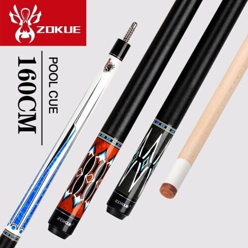 ZOKUE Lengthened Billiards 160cm Length Stick 12.75mm Red Tiger Tip Pool Cue Maple Shaft Stick Radial Joint Kit For Tall Peoples