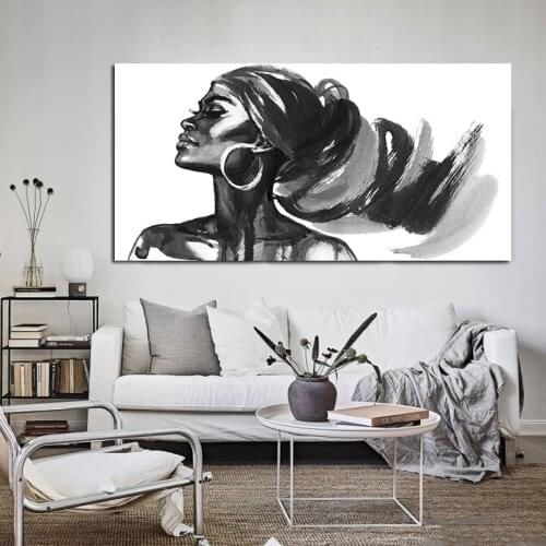 Big Size Wall Art Africa Woman Canvas Painting Posters and Prints Modular Picture Fashion Art Painting Salon Canvas Decoration
