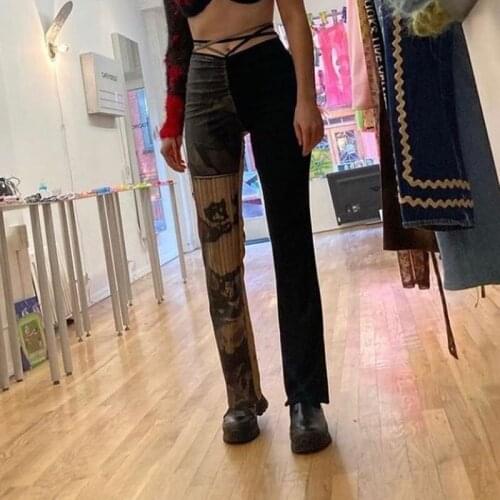 New High Waist Bandage Sexy Fitness Straight Pants Female High Quality Activity Trousers Streetwear Leisure Party Pants