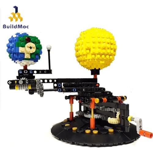 Buildmoc Creator Earth Moon and Sun Classic Physical Test Model Building Blocks Creator Ideas World Bricks Educational Kids Toys