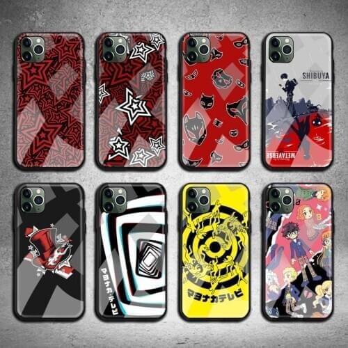 Persona 5 Stars Phone Case Tempered Glass For iPhone 12 pro max mini 11 Pro XR XS MAX 8 X 7 6S 6 Plus SE 2020 case