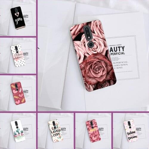 Heart Flower Love Rose Fashion Back Cover For Nokia 2.1 3.1 5.1 6.1 7.1 Plus Soft Silicone Case For Nokia 4.2 3.2 Phone Case