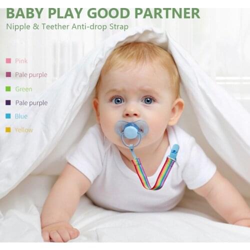 6 Colors Baby Pacifiers Leashes with String Baby Clip Holder Nursing Teether Dummy Soother Nipple Leash Strap 2021 New