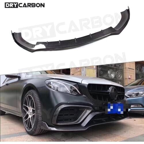 For B Style E Class Carbon Fiber Front Bumper Lip Spoiler Splitters For Mercedes Benz E Class W213 E63 AMG 2017-2019