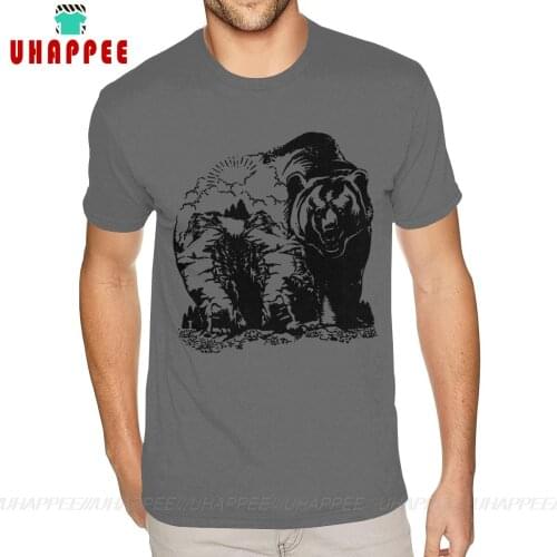 Short Sleeve Round Collar Pure Cotton Mountain Bear TShirt Acheter Men S TShirts