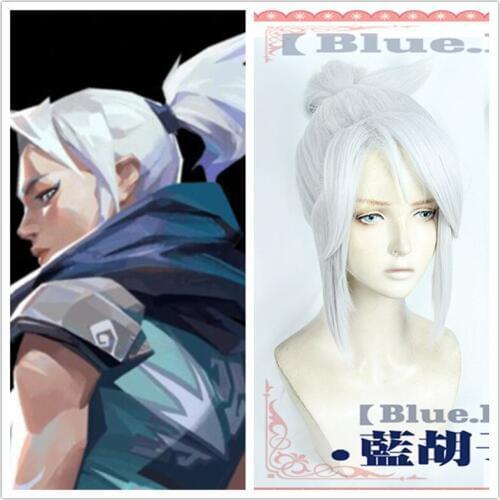 Game Valorant Jett Cosplay Wig Halloween Role Play Costume Party Hair