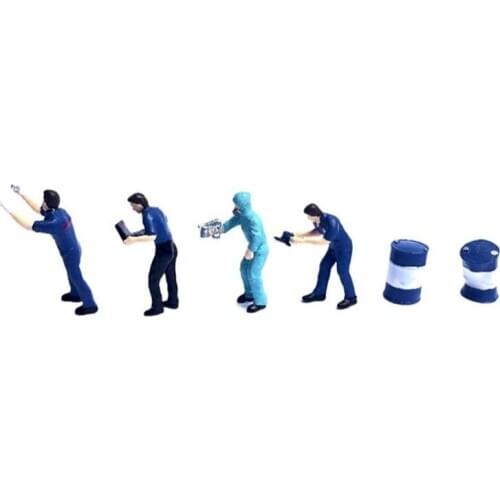 1:64 Miniature Character Doll Model Collection Resin Repair Worker Sand Table Figure Doll Collections Model Sand Table Toy