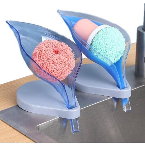 Leaf Shape Soap Box Drain Soap Holder Box Vertical Suction Cup Laundry Soap Dish Portable Soap Dish Bathroom Storage Holder