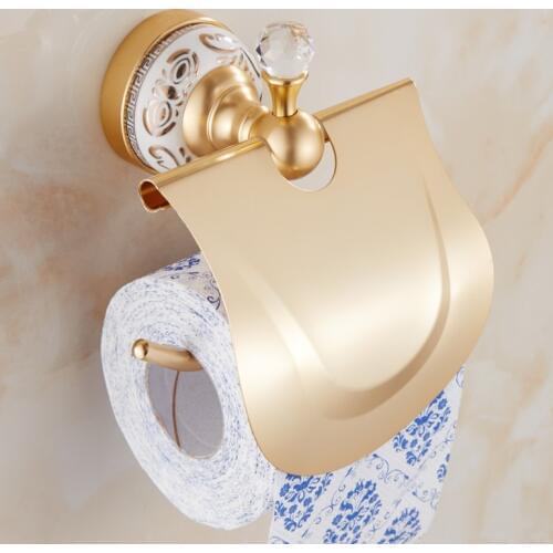 Space Alumium bathroom roll paper rack vintage, Antique toilet paper holder shelf gold, Retro kitchen tissue paper holder