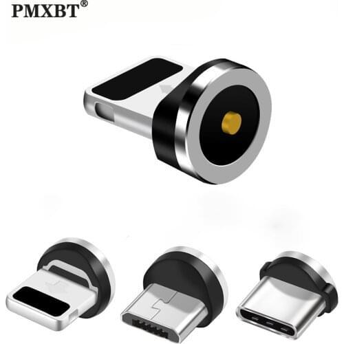 Round Magnetic Cable Plug Micro USB Type C Data Cable Connector For iphone 12 Xiaomi Mobile Phone Dust Plug Magnet Charger Plug
