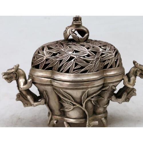 Antique Old MingDynasty censer,Bamboo leaves incense burner,hand crafts,best collection&adornment,free shipping