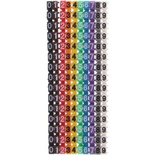 Cable Markers Colourful C-Type Marker Number Tag Label For 2-3mm Wire Cable Markers %328&313