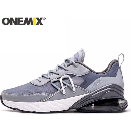 ONEMIX Men Air Cushion Damping Running Shoes Light Breathable Mesh Women Trainers Walking Non-slip Sneakers Massage Sport Shoes