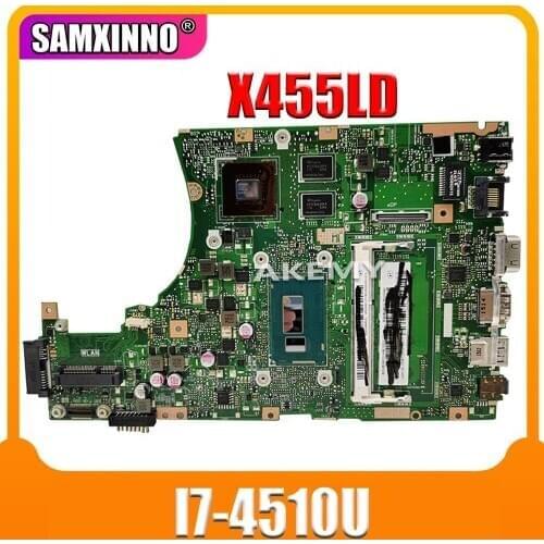 Original laptop motherboard X455LD X455LJ K455L A455L W491L REV2.1 GT 820M I7-4510U CPU with 2G DDR3 Mainboard 100% tested