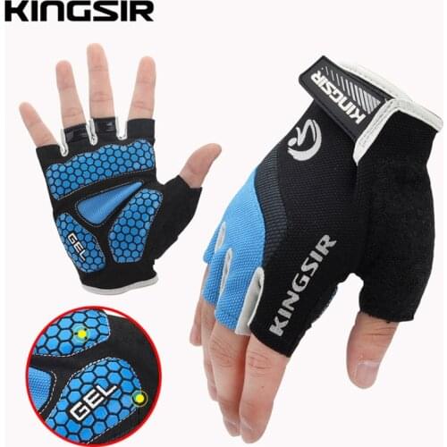 KINGSIR Bike Cycling Gloves men women Gel Padded Half Finger gym MTB Motorcycle Racing Gloves S XXL Summer guantes ciclismo luva