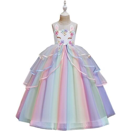 Christmas Unicorn Party Easter Dress Dresses For Girls Children Birthday Dress Wedding Dress Children Clothing Vestidos