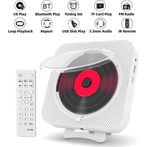 Portable Cd Player Bluetooth Hifi Speaker With Double 3.5mm Jack Wall Mountable Music Player Aux Line-in Audio Boombox Desk Stan