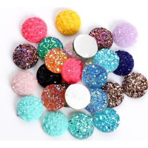 30-50Pcs 8/10/12mm Mixed Color Resin Cabochons For Jewelry Making DIY Round Cabochon Pendants Earrings Accessories Handmade