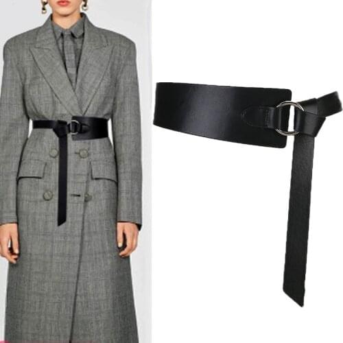 New Wide Leather Corset Belt Female Tie Obi Thin Red Black Bow Leisure Belts for Lady Wedding Dress Waistband Womens Belts