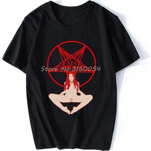 Satanic Baphomet Satan Lucifer 666 Shirt Occult Unisex T Shirt Harajuku Tops Fashion Classic Tee Shirt Men Cotton Tshirt Funny