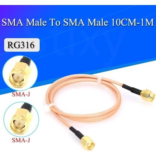 SMA Male To SMA male RG316 cable assembly Jumper Pigtail 5cm/10/15/30/50cm/1m SMA plug Crimp FPV RG316 Cable 50ohms
