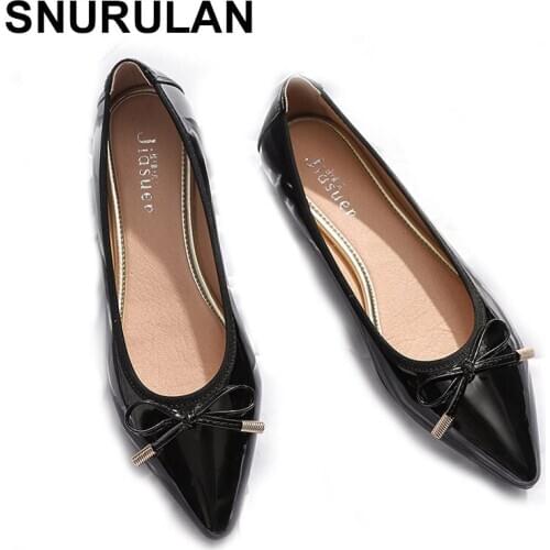 SNURULAN New Slip-on Boat Shoes for Women Ladies Elegant Casual Loafers Sexy Female Basic Pointed Toe Microfiber Ballet Flats