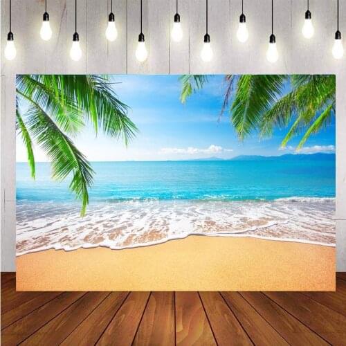 Tropical Beach Backdrop Ocean Island Seaside Scene Summer Wedding Photography Backdrop For Photo Studio Banner Prop