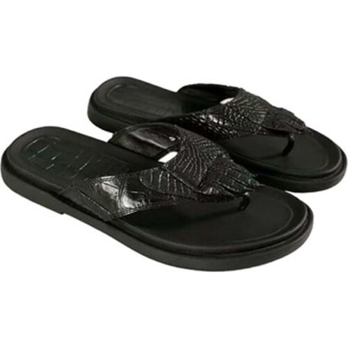 S tainxin Outdoor casual slippers men slippers crocodile leather male slippers for men flip-flop