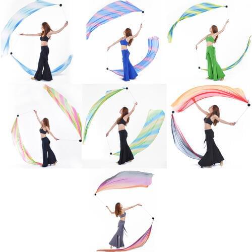 Belly Dance Silk Veil Poi Throw Balls 206 x 70cm Belly Dancer Stage Performance Props Bellydance Costume Accessory