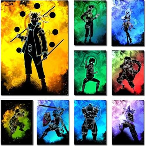 Japanese Anime Naruto Kakashi Watercolor Art Poster Children Room Wall Decor Canvas Painting Living Room Home Decoration Cudros