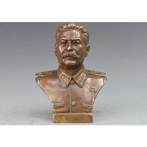 Western BRASS Copper Politician Joseph Vissarionovich Stalin Bust Art Statue Copper garden decorationroom Art Statue