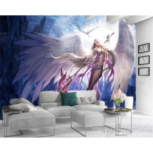 3d photo wallpaper hand drawn cartoon anime sexy girl living room bedroom beautifully decorated Silk Wallpaper