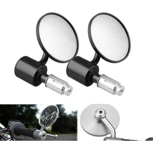 1 Pair Universal Motorcycle Mirrors Anti-corrosion Rear View Handle 2.83" Mirrors for Scooter