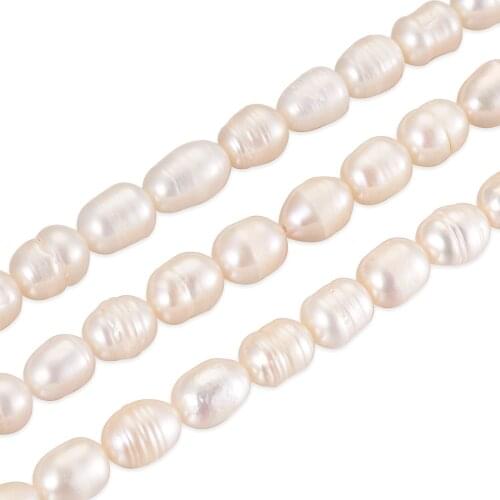 10 Strands Natural Freshwater Cultured Pearls Beads Round/Rice Shape Natural Pearls for Jewelry Making DIY Bracelet Necklace