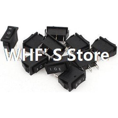 10Pcs Black AC250V 15A 3 Position Locking SPDT Panel Mount Rocker Switch