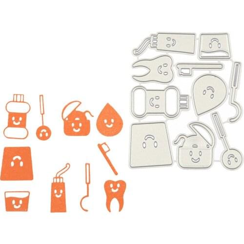 10PCS/Set Oral Washing Utensils Metal Cutting Dies Stencils Scrapbooking Album Paper Cards Decor Handcraft Emboss Template New