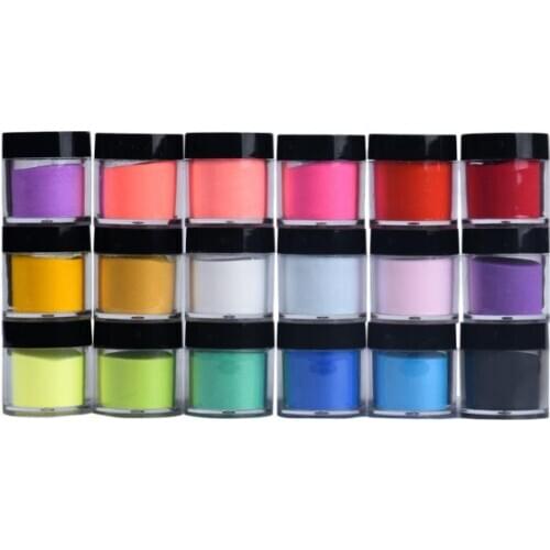 18 Colors Acrylic Powder Nail Art Tips UV Gel Powder Dust Design Decoration 3D Manicure Beauty Tools Nails Accesorios маникюр