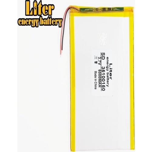 3.7V,6000mAH (polymer lithium ion battery) Li-ion battery for tablet pc 7 inch 8 inch 9inch 35100150