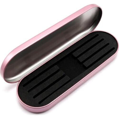4 Slots Exquisite Tinplate Storage Box Eyelashes Beauty Makeup Tweezers Protection Box Eyelash Planting Tool